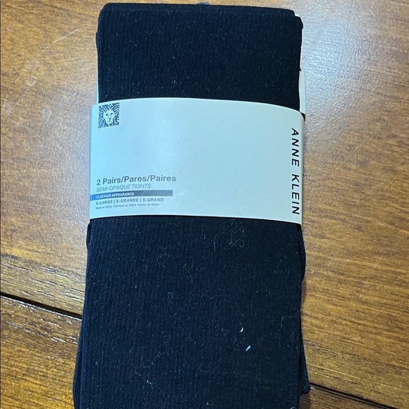 Anne Klein Semi-Opaque Black Tights - Picture 1 of 2
